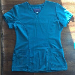 Teal Marvella scrub top S